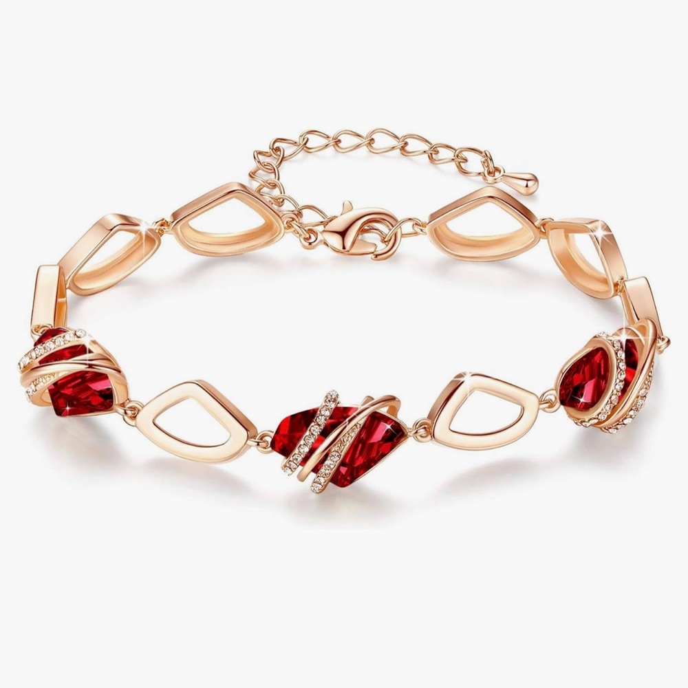 Leafael Wish stone link charm bracelet